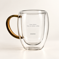 Caneca de vidro Maxme Bio Coffee