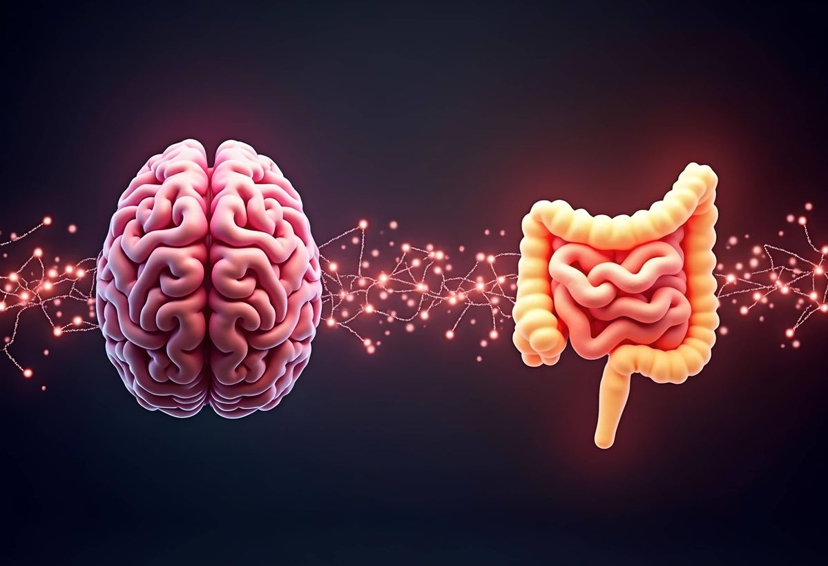 Conexão entre cérebro e intestino ilustrada - eixo intestino-cérebro