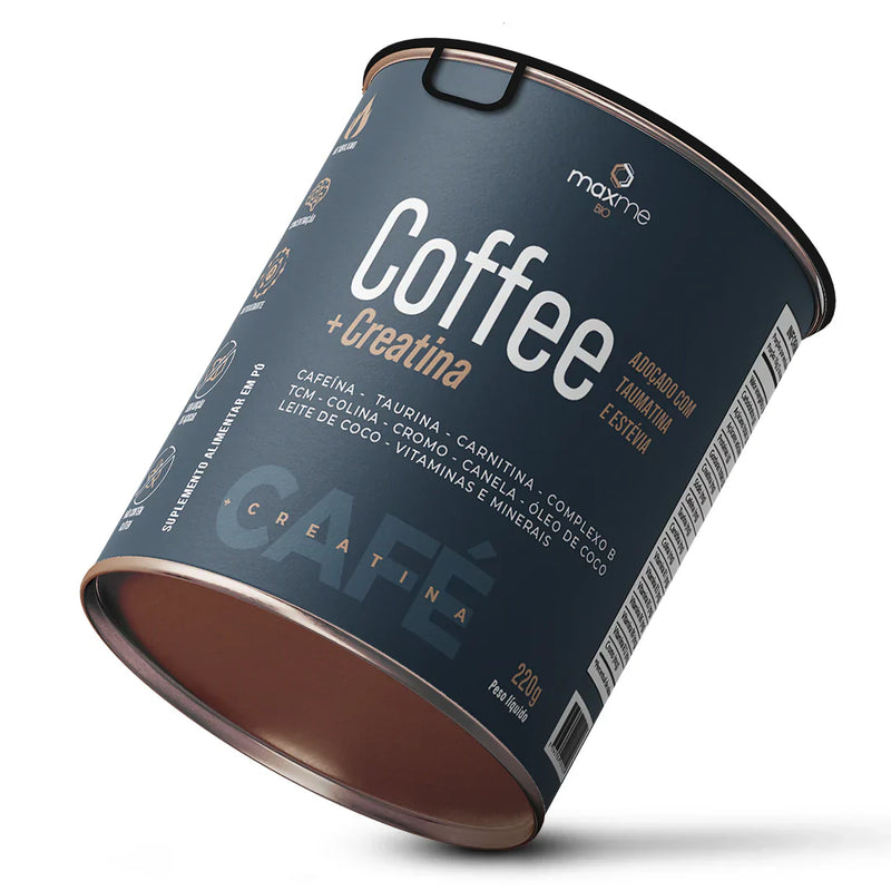 Pote de café com creatina da marca Maxime