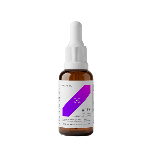 ADEK Maxme Bio: vitaminas A, D3, E e K2 mk7 em gotas para maior disposição
